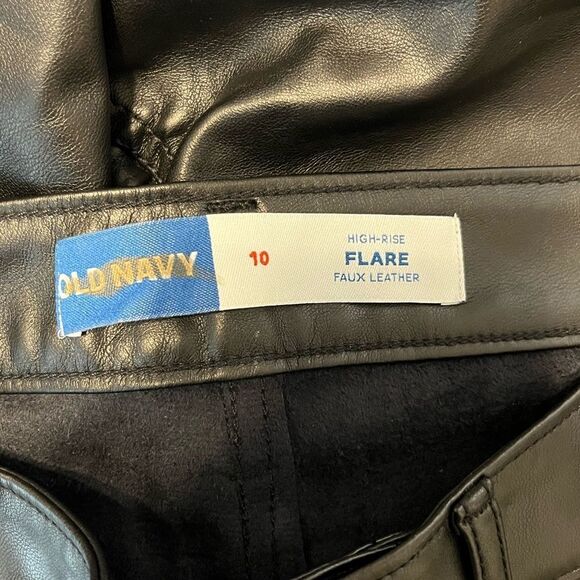 Old Navy High Rise Flare Faux Leather Pants - Picture 4 of 6
